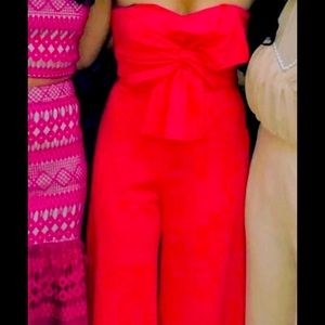 ASOS new look size 6 poppy red bow jumpsuit